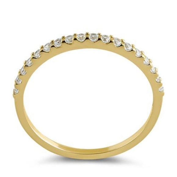 1.5mm Solid 14K YG 1/2 Eternity Wedding Band